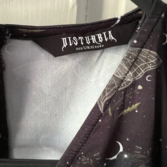 Disturbia Black Dress with Celestial Print - Picture 4 of 6